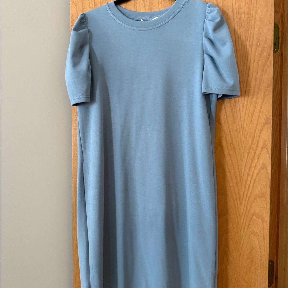 Cynthia Rowley Blue Puff Sleeve Mini Dress